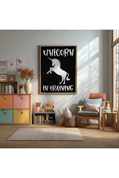 KEYFHOME Jednorog na obuci, poster sa belim okvirom od MDF-a, dekoracija zido...