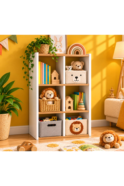 Genel Markalar 6 Bölmeli Dikey Çocuk Odası Oyuncak Düzenleyici – Montessori K...