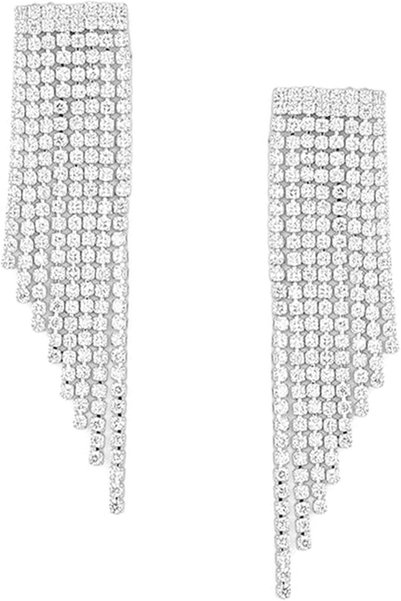 ZAVERI PEARLS Silver Austrian Diamonds Party Bling Earring For Women-ZPFK16621