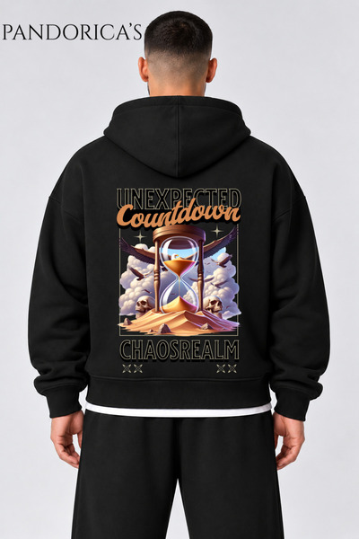 PANDORICA سترة Urban Streetwear Concept للجنسين كبيرة الحجم مطبوعة عليها حروف...