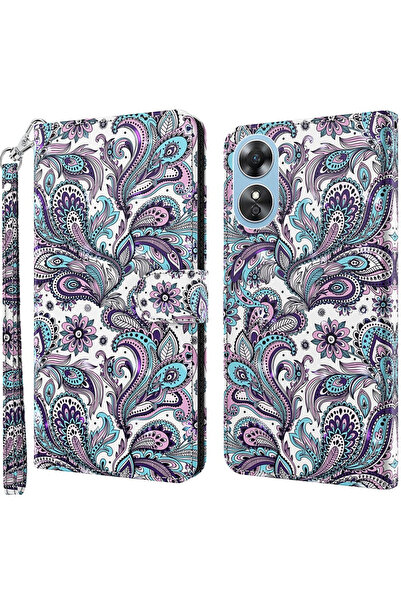 XGSM Husă tip carte pentru Oppo A17, cu decor cu puncte luminoase, mov