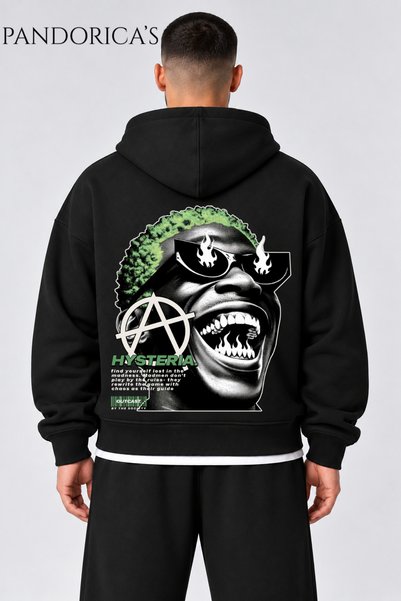 PANDORICA سترة Urban Streetwear Concept للجنسين كبيرة الحجم مطبوعة عليها حروف...