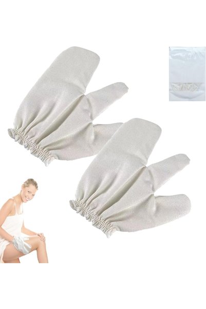 Arabest Raw Silk Garshana Gloves for Ayurvedic Dry Brushing and Body Exfoliat...