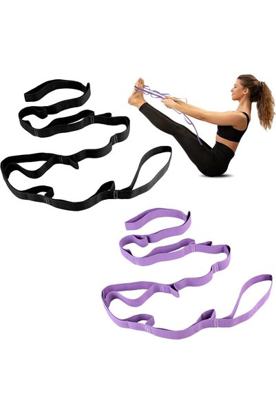 Arabest Yelajoy 2-Piece Non-Elastic Yoga Stretching Strap,10 Loops Exercise B...