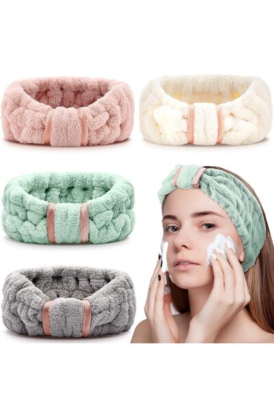 Arabest Spa Facial Headbands for Washing Face,4 Pack Terry Cloth Elastic Hair...