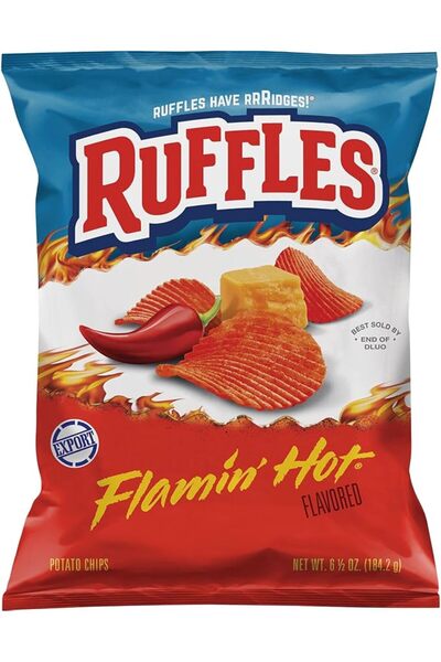 Ruffles رقائق البطاطس، فلامين هوت، 184 جرام (للتصدير)