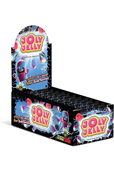 Jollypop حلوى جولي جيلي بنكهة التوت والعرقسوس، عبوة 10 جرام × 24