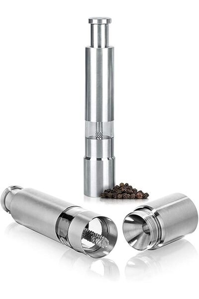 Arabest Manual Stainless Steel Salt and Pepper Grinder,One-Handed Push Button...