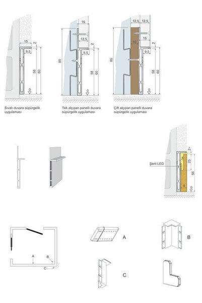 Hafele Häfele Süpürgelik Profili, HÄFELE BASEBOARD