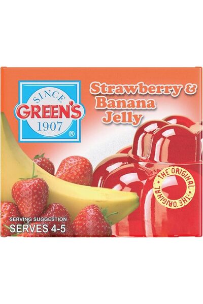 Green's Strawberry and Banana Jelly, 80g - Pack of 1