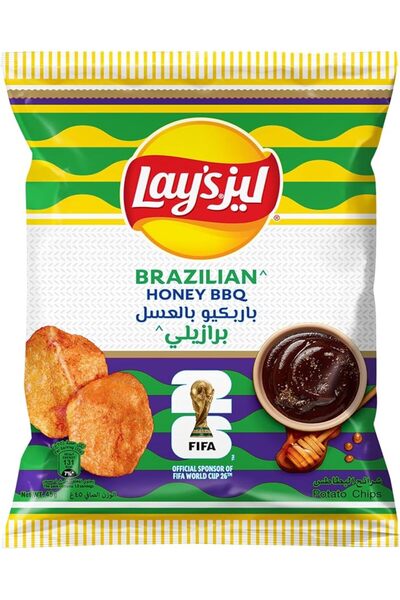 Lay's رقائق بطاطس ليز بالعسل البرازيلي والباربكيو 45 جرام