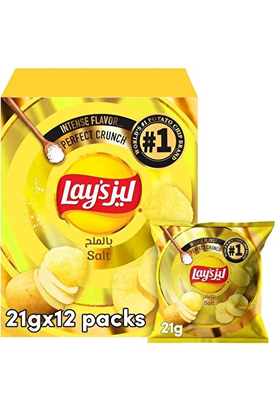 Lay's رقائق البطاطس المملحة، 12 × 21 جرام