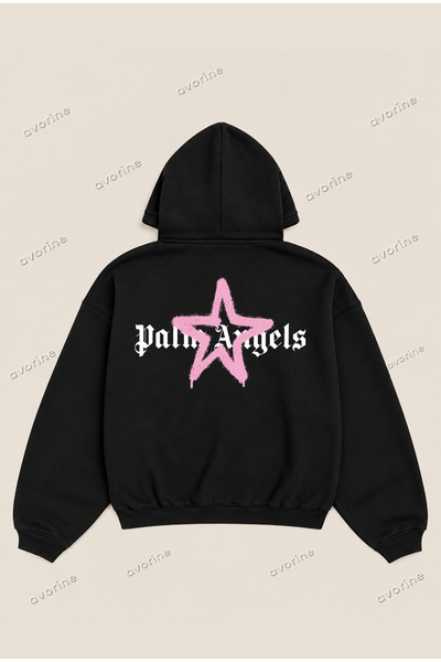 Moon Dancer Hanorac unisex Palm Angels Pinkstar, confortabil, supradimensiona...