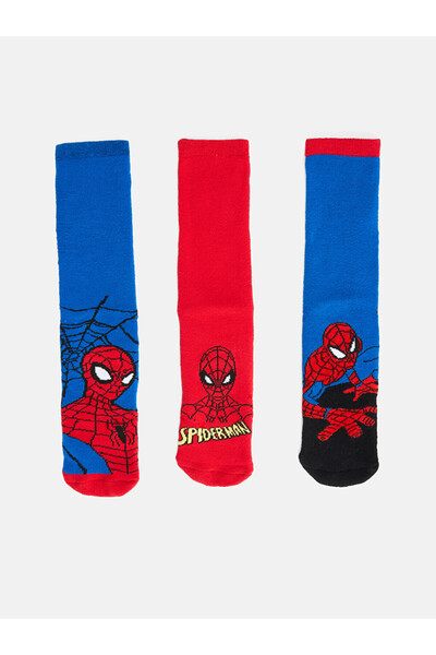 LC Waikiki 3 Pack Șosete Terry Până la Gleznă Spider-Man Băiat