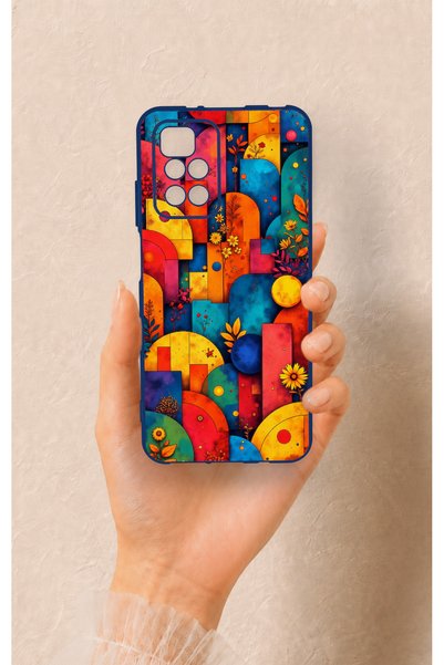 Vip Case Redmi 10 2022 Compatible Colorful Geometric Flower Pattern Silicone ...
