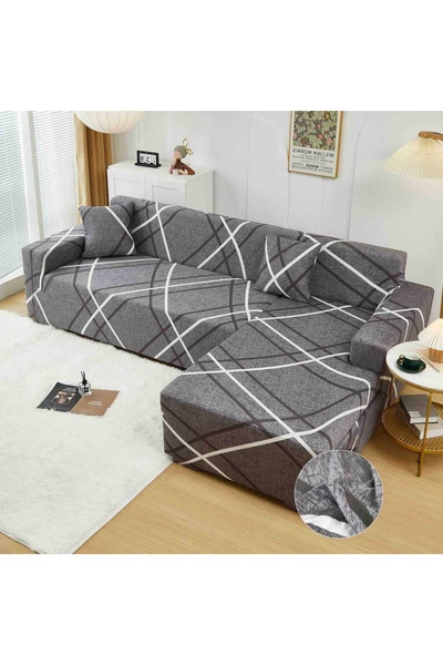 JOJO HOME Set huse elastice pentru coltar, gri, HEJ-55