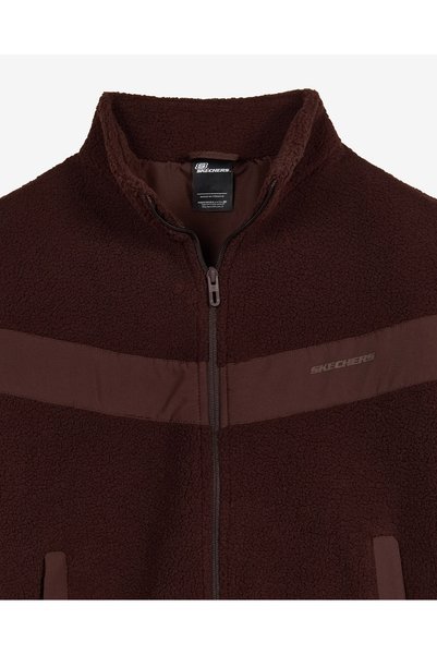SKECHERS SKECH SHERPA Contrast Full Zip Jacket Kadın Kahverengi Mont S2620202-2070