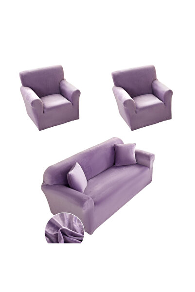 JOJO HOME Set huse elastice din catifea pentru canapea 3 locuri + 2 fotolii, ...