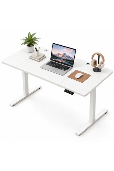 Rebiko Birou electric reglabil 160 x 60 cm, alb, cu înălțime reglabilă între ...