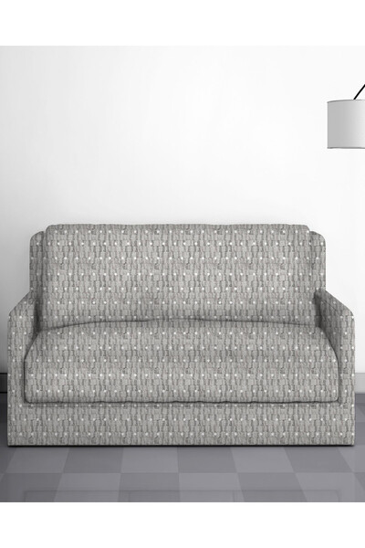 JOJO HOME Husa Elastica Canapea 3 Locuri, Cu Brate, Alb Gri, HEJ3-16