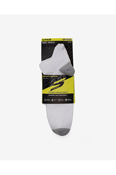 SKECHERS 2'Li Paket Topuk Korumalı Çorap Unisex Beyaz S2520325-2325