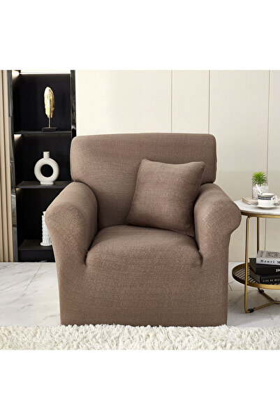 JOJO HOME Husa Elastica pentru Fotoliu, Uni, cu Brate, Maro, HEJ1-49