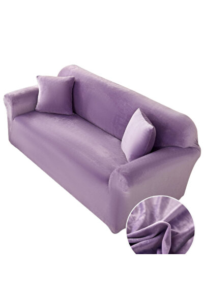 JOJO HOME Husa elastica din catifea, canapea 2 locuri, cu brate, lila, HCCJ2-12