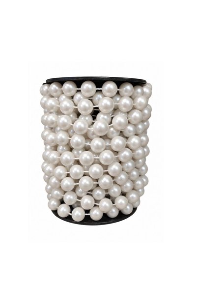 Decoratiuni Dulci Sirag perle decorative albe diametru 1.2cm, lungime 7.3m