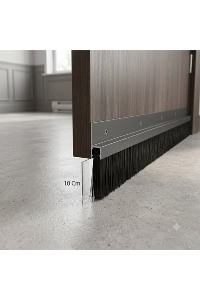 MEEPO Under Door Aluminum H-Type Dust Brush 10cm Bristle Length 2 Meters Long 2 Pieces