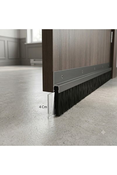 MEEPO Under Door Aluminum H-Type Dust Brush 4cm Bristle Length 2 Meters Long 2 Pieces