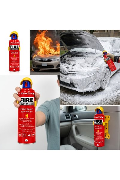 Lawazim Fire Extinguisher Foam Spray 500ml K13342 Portable Fire Safety Can for Home Office and Car