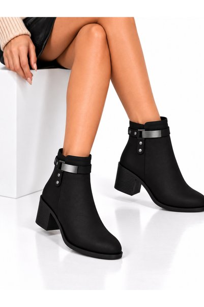 Conforty Women's Boots Brown Emerald Smoked Metal Buckle Detailed Side Zipper Non-Slip Thermo Sole Water Resistant Boots