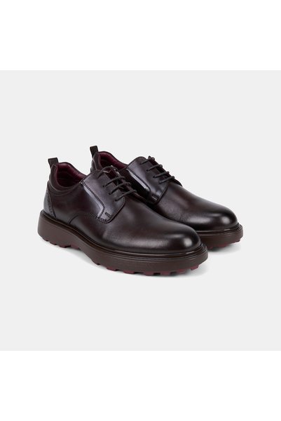 Desa Men's Dark Brown Casual Classic Leather Shoes with Threaded Soles