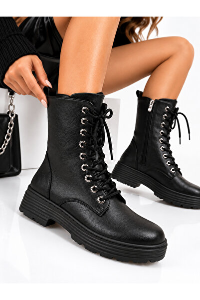 Conforty Women's Leather Laced Side Zipper Rubber Stitched Warm Lining Orthop...