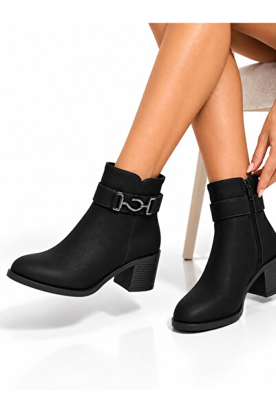 Conforty Women's Boots Brown Emerald Smoked Silver Metal Decorative Buckle De...
