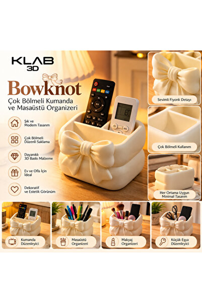 Bowknot Fiyonklu Kumanda ve Masaüstü Organizeri
