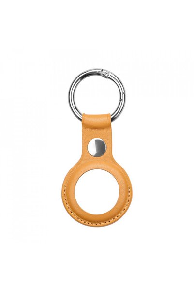 Type-C Husa TYPEC tip breloc din PU pentru Apple AirTag maron deschis