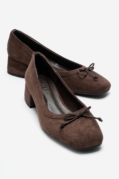 LuviShoes حذاء نسائي بكعب عالٍ من جلد الغزال البني من GIPSY