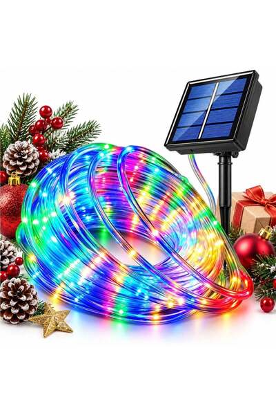 JML Ghirlandă luminoasă solară tip furtun 20m, 200 LED-uri, multicoloră, cu m...