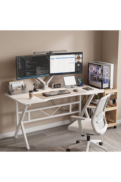 Bangiga 100*55cm Ergonomic K shaped Game Table, Study Desk, Office Table Spac...