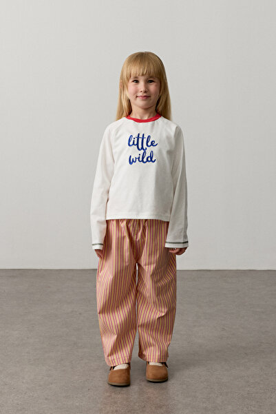 Fahhar Kids Pantaloni Garni oversize cu buzunare, galbeni