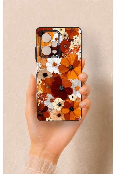 Vip Case Redmi Note 12 Pro 5g Compatible Autumn Tone Floral Pattern Silicone ...