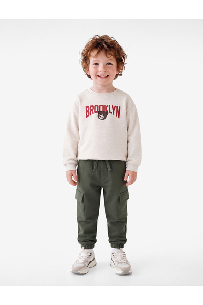 Koton Three-Threaded Cargo Pocket Jogger Sweatpants with Elastic Waist