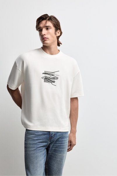 LEFTIES ERKEK Baskılı interlok t-shirt