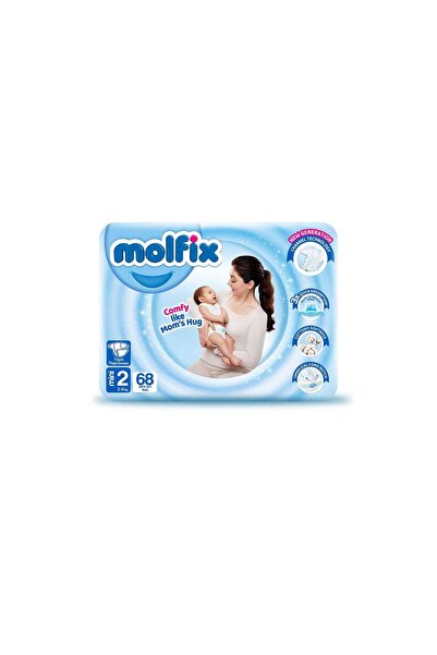Molfix حفاضات مقاس (2) عبوة ميجا تحتوي على 68 حفاضة