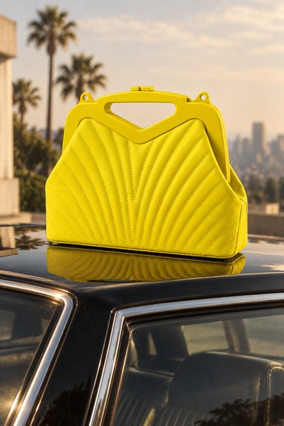 birizmoda Retro Women's Scholarship Hand and Shoulder Bag - Lemon Yellow