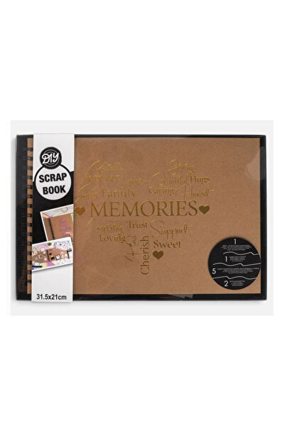 Generic Brand Set Album de Insemnari Scrapbook Memories cu Folie Aurie Make 3...