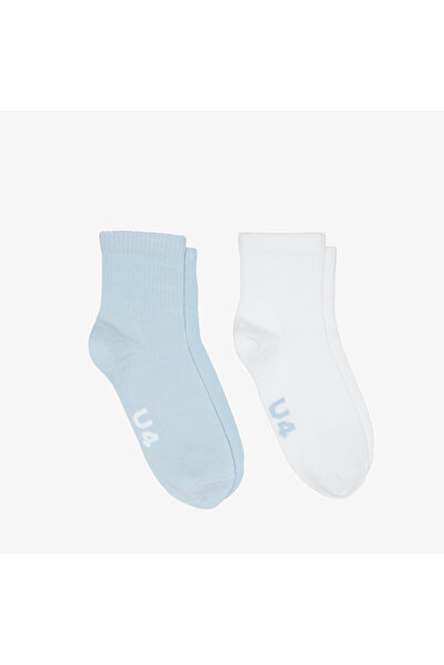 United4 Soket Medium Length Unisex 2-Pack Blue/White Socks