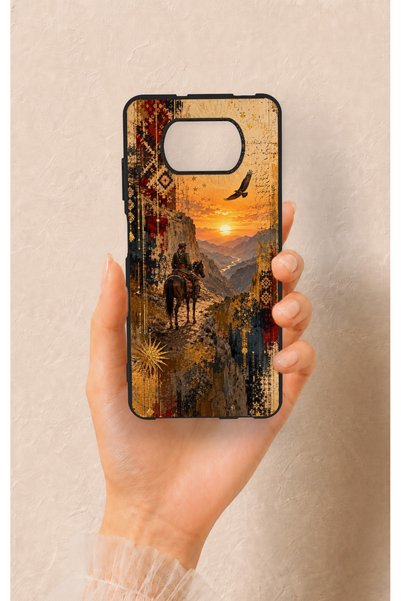 Vip Case Poco X3 Compatible Steppe Traveler Patterned Silicone Case