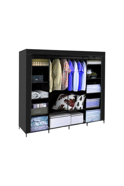 Aria Trade Υφασμάτινη Ντουλάπα XXL με 14 Ράφια, 170x42x170 εκ.